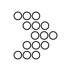 dotted arrow with right direction, line style