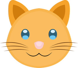 Vector illustration of a cute kitten's face cartoon