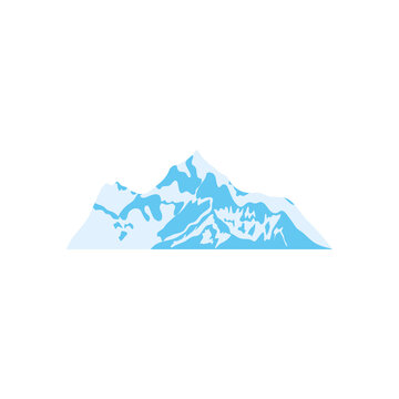 cold mountain, flat icon style