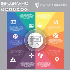 Fototapeta premium Infographic template and options with flat icons for presentation.