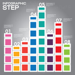 Infographic template and options with flat icons for presentation.