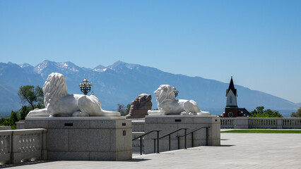 View of Salt Lake City from the State Capitol Building in Utah, USA