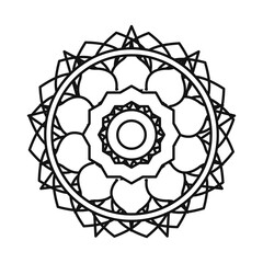 Fototapeta premium mandala flower decoration round ornament line style icon