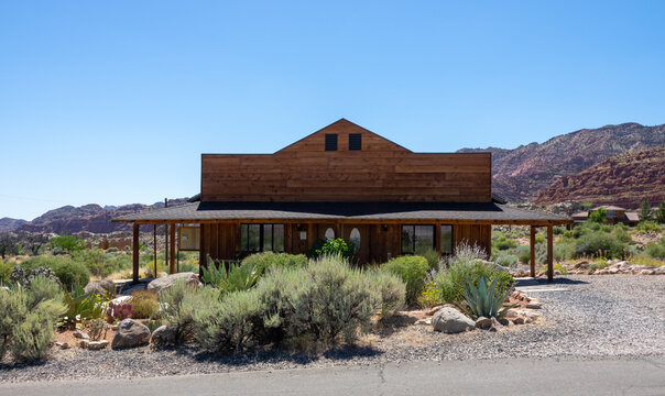 Countryside wooden house in the desert of Utah, USA