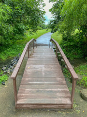 Obraz premium wooden bridge in the forest