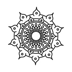 mandala motif floral decoration mystical line style icon