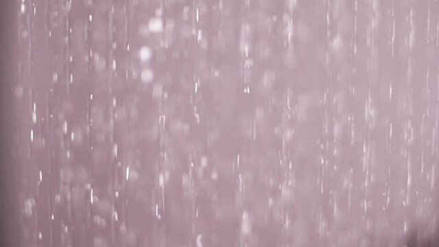 turning off water drops falling from shower bathroom slow motion