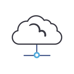Cloud computing line style icon vector design