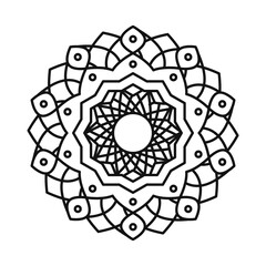Obraz premium mandala flower decoration round ornament line style icon
