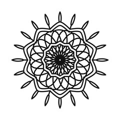 mandala motif floral decoration mystical line style icon