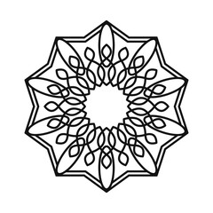 mandala decorative ornament ethnic oriental line style icon