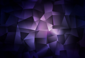 Dark Purple vector gradient triangles pattern.