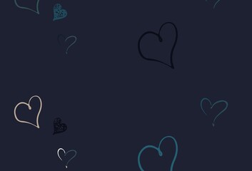 Light Blue, Red vector backdrop with sweet hearts.