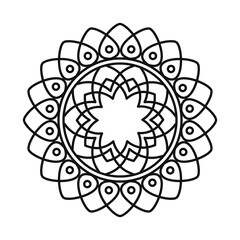 floral mandala vintage decorative line style icon