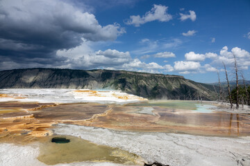 Mammoth Hot springs in Yellowstone National Park, Wyoming, USA