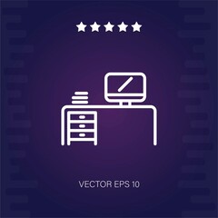 desk vector icon modern illustration