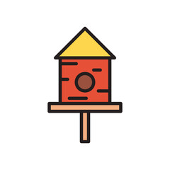 birds house line and fill style icon vector design