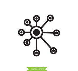 Obraz premium Technology connection icon vector logo template