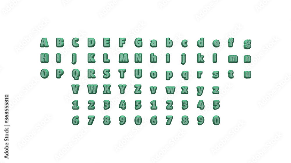 Poster written by individual letters on the wall by 3d rendering using a white background and casting shado