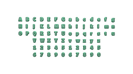 written by individual letters on the wall by 3D rendering using a white background and casting shadow from top light