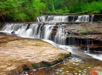 Waterfalls along Sweet Creek, near Mapleton, Oregon