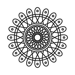 floral mandala vintage decorative line style icon