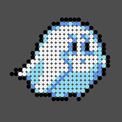 Ghost dots pattern. Vector illustration of pixel art.