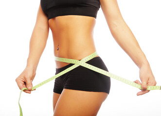 Woman body part is being measured