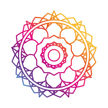 mandala flower decoration round ornament gradient style icon