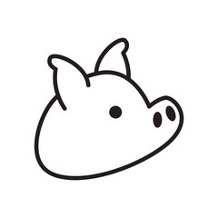 pig animal line style icon vector design