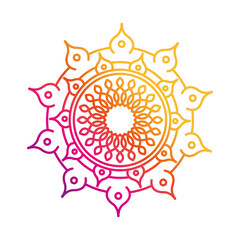 mandala motif floral decoration mystical gradient style icon