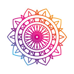 mandala motif floral decoration mystical gradient style icon