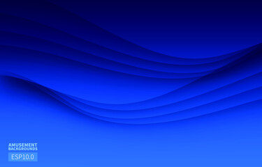 Blue abstract soft curve wave vector background
