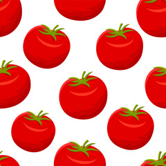 Seamless pattern with red tomatoes