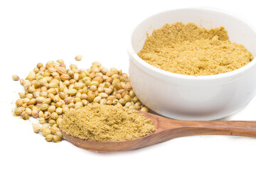 indian spices isolated on white background.