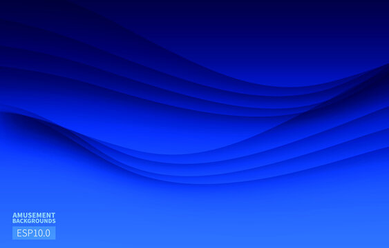 Blue abstract soft curve wave vector background