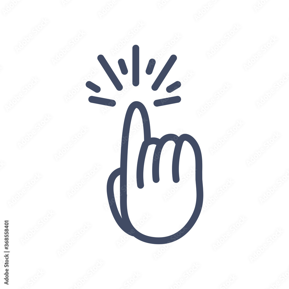 Poster cursor hand line style icon vector design