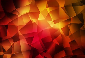 Dark Red, Yellow vector polygon abstract backdrop.