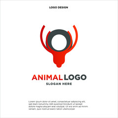 letter O logo. design a combination of letter a and deer antler illustration into a unique and simple logo O. with black, red, isolated white.brand for corporate and graphic design. modern template.