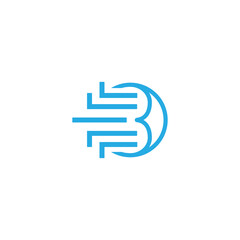 Initial B letter with Octopus shaped inside. logo design illustration