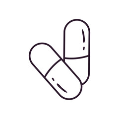 Medical pills line style icon vector design