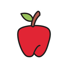 apple line and fill style icon vector design