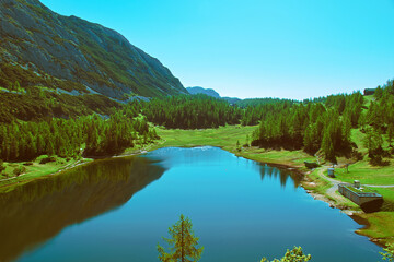 Fototapeta premium mountain lake in the summer