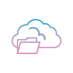 Cloud computing with file gradient style icon vector design