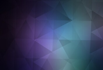 Dark Pink, Blue vector shining triangular backdrop.