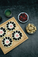 Delicious traditional Chinese pastry, jujube cake. Chinese traditional Jujube paste dessert.