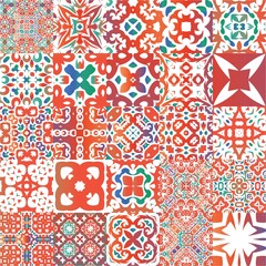 Ethnic ceramic tiles in mexican talavera.