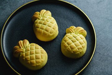 Delicious traditional Chinese pastry pineapple crisp. Delicious sweet pineapple cake