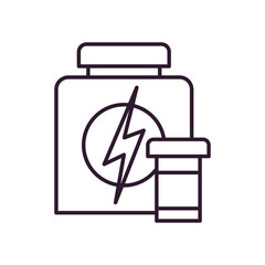 energizing bottle line style icon vector design