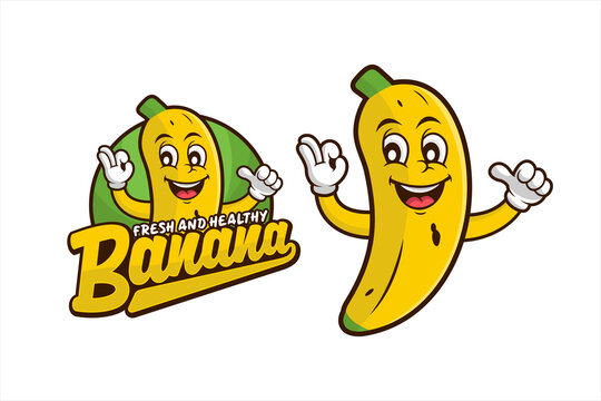 Banana fresh and healthy design Logo
